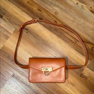 Ecosusi Elegant Tan Leather belt Bag